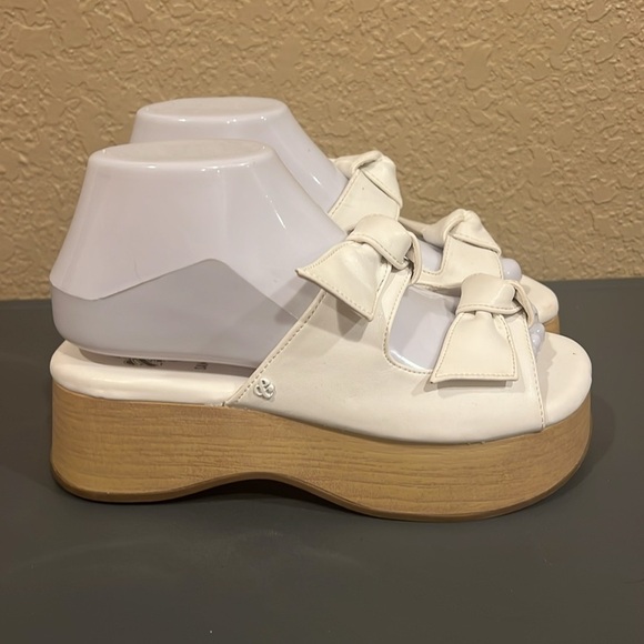 Sam & Libby Indie White Knot Platform Sandals Y2K Boho Retro Size 6 - Picture 3 of 16
